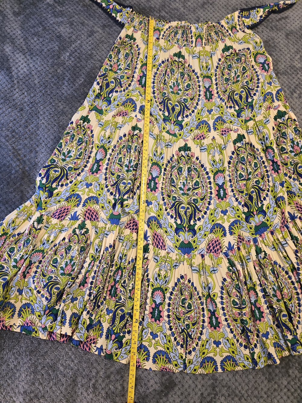 Farmers Market Floral Paisley Maxi Skirt - Large Attached Waist Tie PRETTY! - Picture 5 of 6